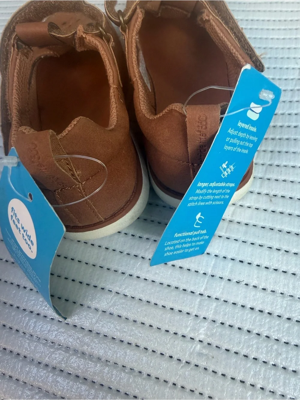 Stride Rite Brown T-Strap Mary Jane Shoes with Star Cutouts